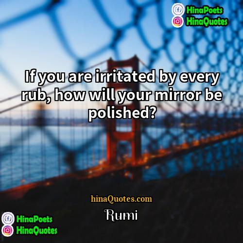 Rumi Quotes | If you are irritated by every rub,